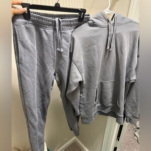 Gray Hoodie and Sweatpants Set